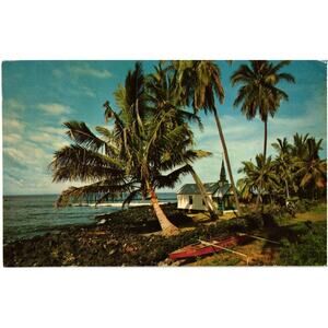 Kona Coastline, Hawaii Picturesque Kona Coast Island St. Peter's Church Postcard